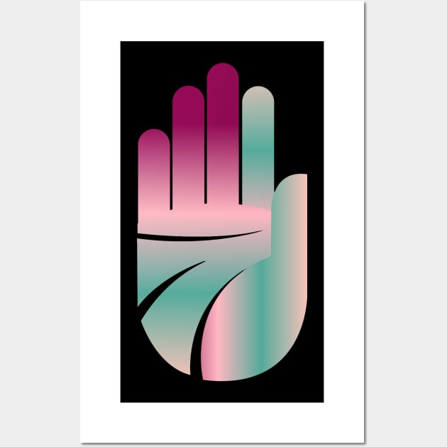 Self-defense icon in vintage pink turquoise Wall Art by Qwerdenker Music Merch